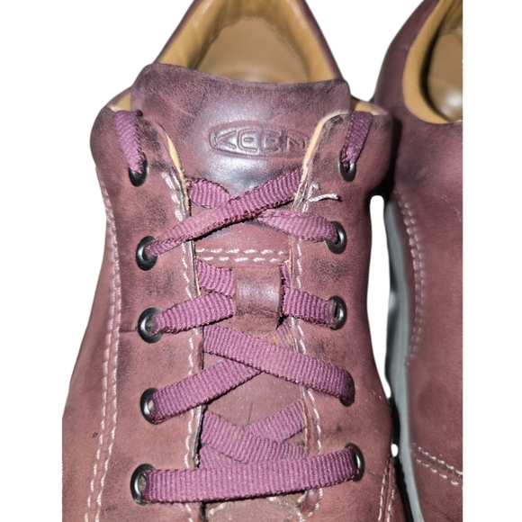 Keen Presidio II Red Leather Lace-up Comfort Sneakers Wide Toebox 9 Women's - Picture 7 of 11